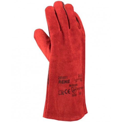 Kožené rukavice ARDON RENÉ, červená